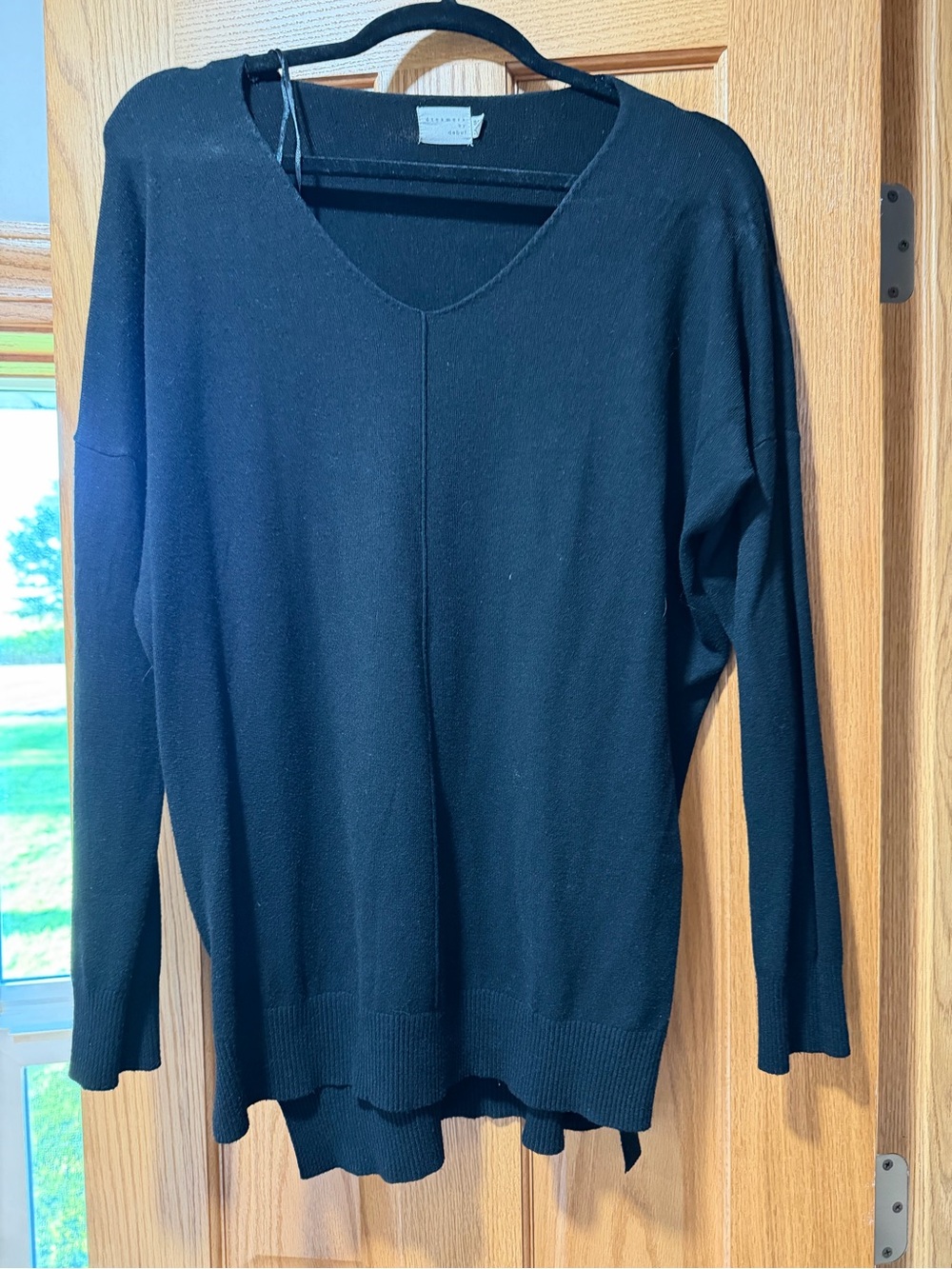 Women's Black V-Neck Lightweight Sweater